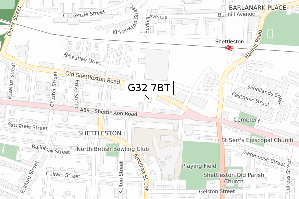 G32 7BT map - large scale - OS Open Zoomstack (Ordnance Survey)