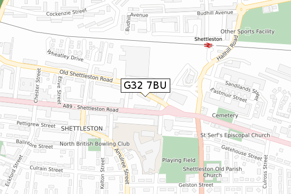 G32 7BU map - large scale - OS Open Zoomstack (Ordnance Survey)