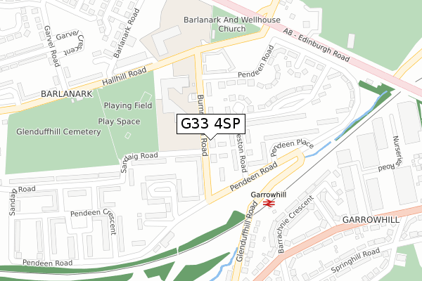 G33 4SP map - large scale - OS Open Zoomstack (Ordnance Survey)