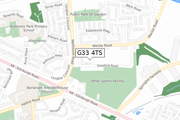 G33 4TS map - large scale - OS Open Zoomstack (Ordnance Survey) G33 4TS map - large scale - OS Open Zoomstack (Ordnance Survey)