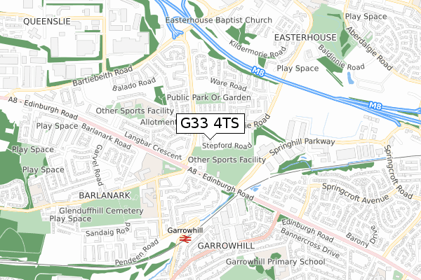 G33 4TS map - small scale - OS Open Zoomstack (Ordnance Survey) G33 4TS map - small scale - OS Open Zoomstack (Ordnance Survey)