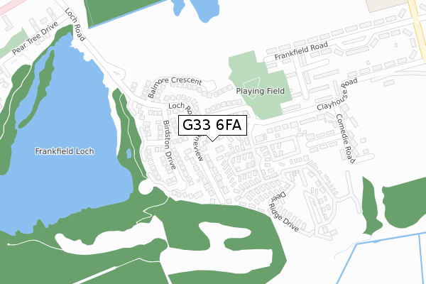 G33 6FA map - large scale - OS Open Zoomstack (Ordnance Survey)