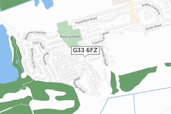 G33 6FZ map - large scale - OS Open Zoomstack (Ordnance Survey)