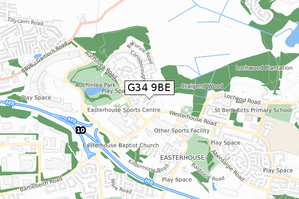 G34 9BE map - small scale - OS Open Zoomstack (Ordnance Survey) G34 9BE map - small scale - OS Open Zoomstack (Ordnance Survey)