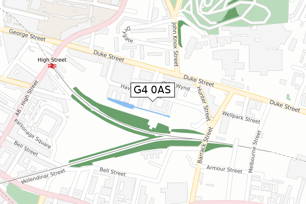 G4 0AS map - large scale - OS Open Zoomstack (Ordnance Survey)