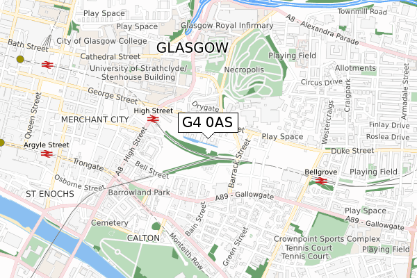 G4 0AS map - small scale - OS Open Zoomstack (Ordnance Survey)