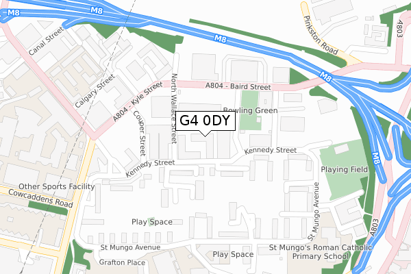 G4 0DY map - large scale - OS Open Zoomstack (Ordnance Survey)