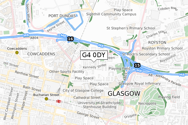 G4 0DY map - small scale - OS Open Zoomstack (Ordnance Survey)