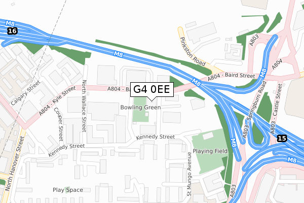 G4 0EE map - large scale - OS Open Zoomstack (Ordnance Survey)
