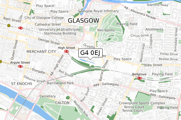 G4 0EJ map - small scale - OS Open Zoomstack (Ordnance Survey)