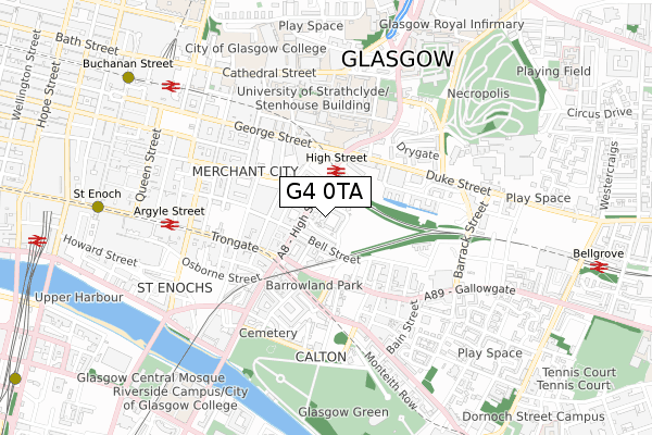 G4 0TA map - small scale - OS Open Zoomstack (Ordnance Survey)