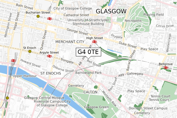 G4 0TE map - small scale - OS Open Zoomstack (Ordnance Survey)
