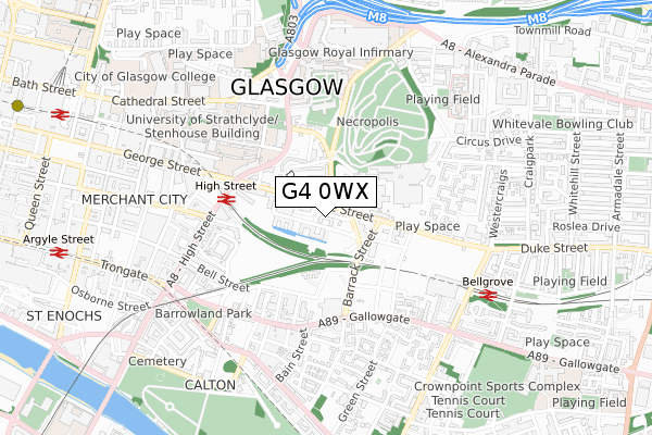 G4 0WX map - small scale - OS Open Zoomstack (Ordnance Survey) G4 0WX map - small scale - OS Open Zoomstack (Ordnance Survey)