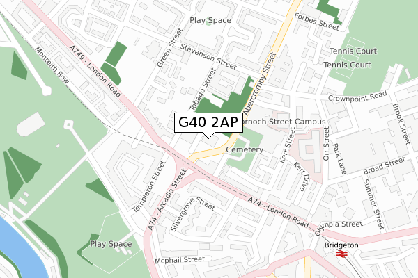 G40 2AP map - large scale - OS Open Zoomstack (Ordnance Survey)