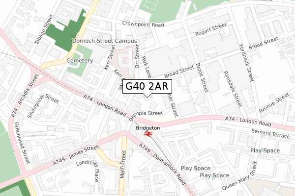 G40 2AR map - large scale - OS Open Zoomstack (Ordnance Survey)