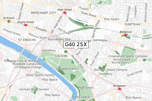 G40 2SX map - small scale - OS Open Zoomstack (Ordnance Survey)