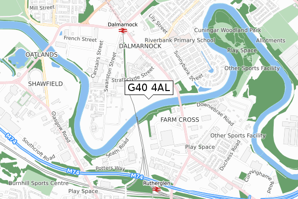 G40 4AL map - small scale - OS Open Zoomstack (Ordnance Survey)