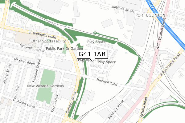 G41 1AR map - large scale - OS Open Zoomstack (Ordnance Survey) G41 1AR map - large scale - OS Open Zoomstack (Ordnance Survey)