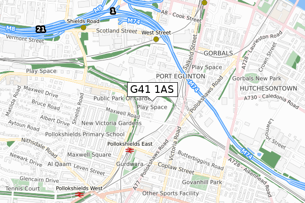 G41 1AS map - small scale - OS Open Zoomstack (Ordnance Survey) G41 1AS map - small scale - OS Open Zoomstack (Ordnance Survey)