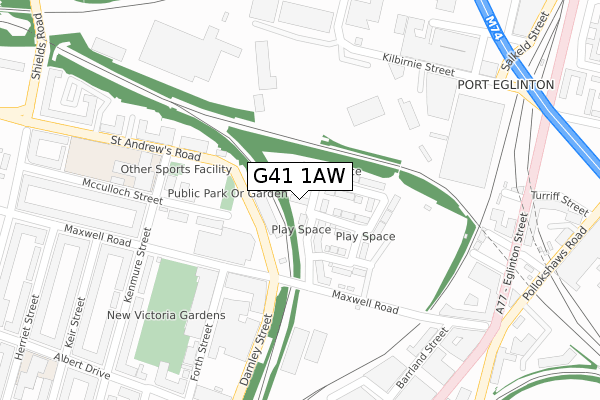 G41 1AW map - large scale - OS Open Zoomstack (Ordnance Survey) G41 1AW map - large scale - OS Open Zoomstack (Ordnance Survey)