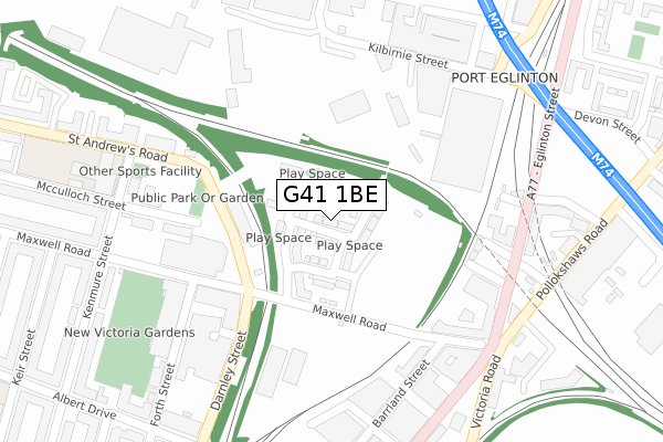 G41 1BE map - large scale - OS Open Zoomstack (Ordnance Survey) G41 1BE map - large scale - OS Open Zoomstack (Ordnance Survey)