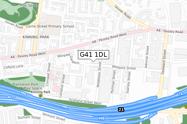 G41 1DL map - large scale - OS Open Zoomstack (Ordnance Survey) G41 1DL map - large scale - OS Open Zoomstack (Ordnance Survey)