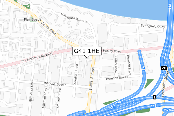G41 1HE map - large scale - OS Open Zoomstack (Ordnance Survey) G41 1HE map - large scale - OS Open Zoomstack (Ordnance Survey)