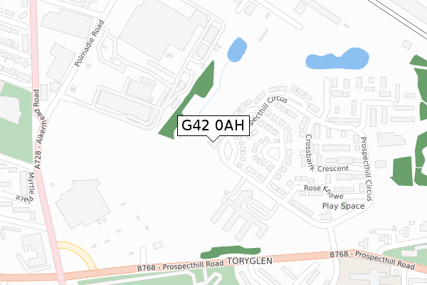 G42 0AH map - large scale - OS Open Zoomstack (Ordnance Survey)