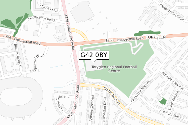 G42 0BY map - large scale - OS Open Zoomstack (Ordnance Survey)