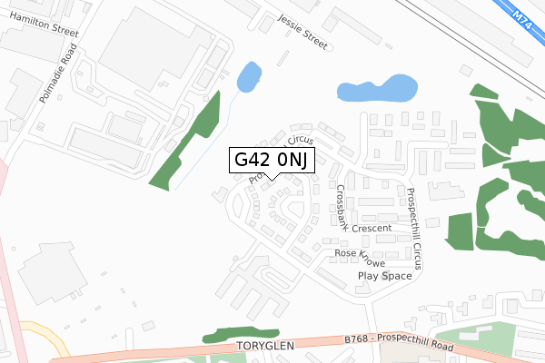 G42 0NJ map - large scale - OS Open Zoomstack (Ordnance Survey)