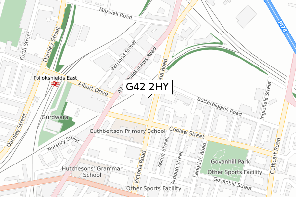 G42 2HY map - large scale - OS Open Zoomstack (Ordnance Survey) G42 2HY map - large scale - OS Open Zoomstack (Ordnance Survey)
