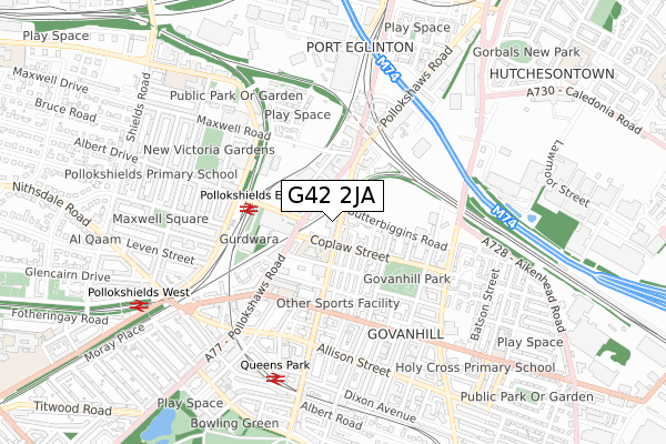 G42 2JA map - small scale - OS Open Zoomstack (Ordnance Survey) G42 2JA map - small scale - OS Open Zoomstack (Ordnance Survey)