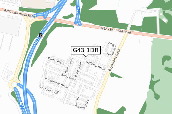 G43 1DR map - large scale - OS Open Zoomstack (Ordnance Survey) G43 1DR map - large scale - OS Open Zoomstack (Ordnance Survey)