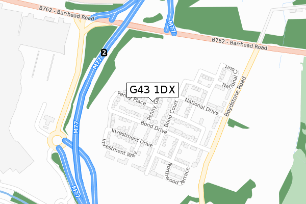G43 1DX map - large scale - OS Open Zoomstack (Ordnance Survey) G43 1DX map - large scale - OS Open Zoomstack (Ordnance Survey)