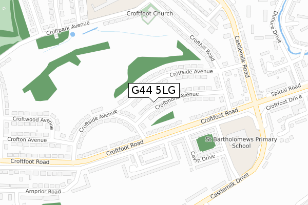 G44 5LG map - large scale - OS Open Zoomstack (Ordnance Survey)