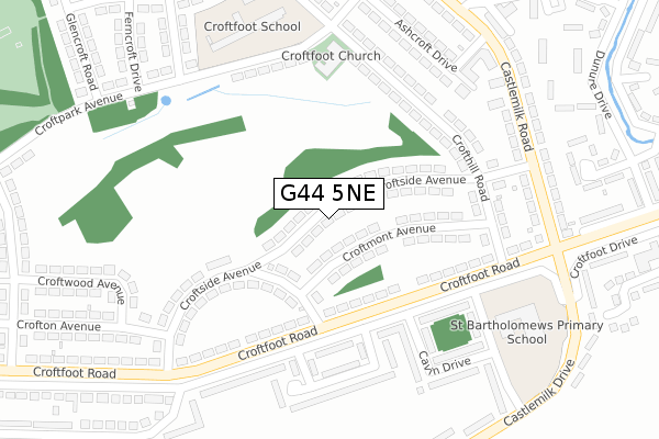 G44 5NE map - large scale - OS Open Zoomstack (Ordnance Survey)