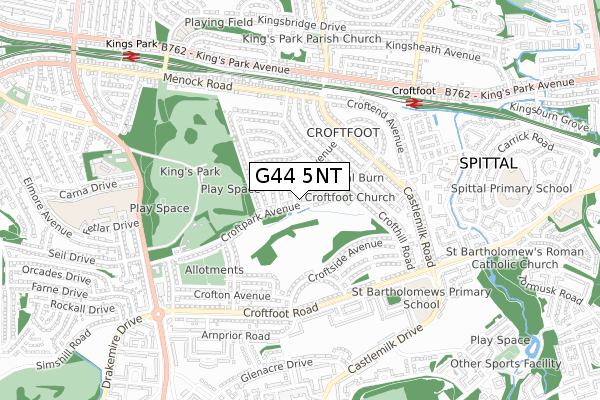 G44 5NT map - small scale - OS Open Zoomstack (Ordnance Survey) G44 5NT map - small scale - OS Open Zoomstack (Ordnance Survey)