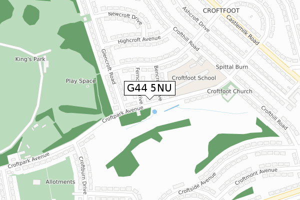 G44 5NU map - large scale - OS Open Zoomstack (Ordnance Survey)