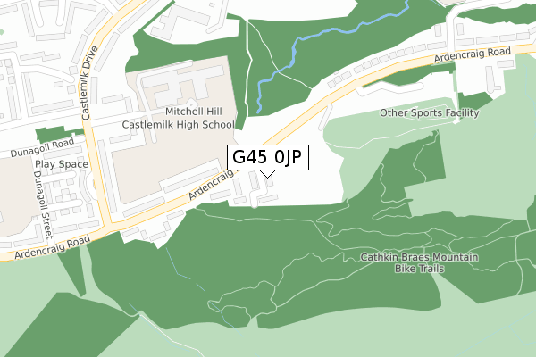 G45 0JP map - large scale - OS Open Zoomstack (Ordnance Survey)