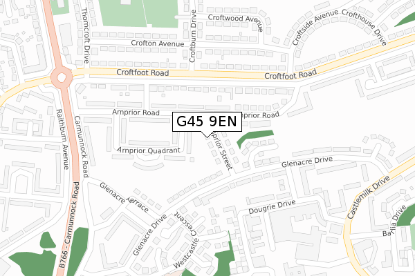 G45 9EN map - large scale - OS Open Zoomstack (Ordnance Survey)