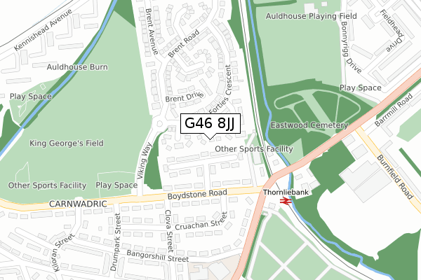 G46 8JJ map - large scale - OS Open Zoomstack (Ordnance Survey) G46 8JJ map - large scale - OS Open Zoomstack (Ordnance Survey)