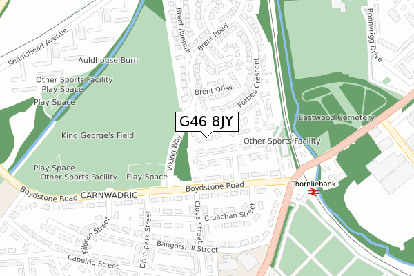 G46 8JY map - large scale - OS Open Zoomstack (Ordnance Survey) G46 8JY map - large scale - OS Open Zoomstack (Ordnance Survey)