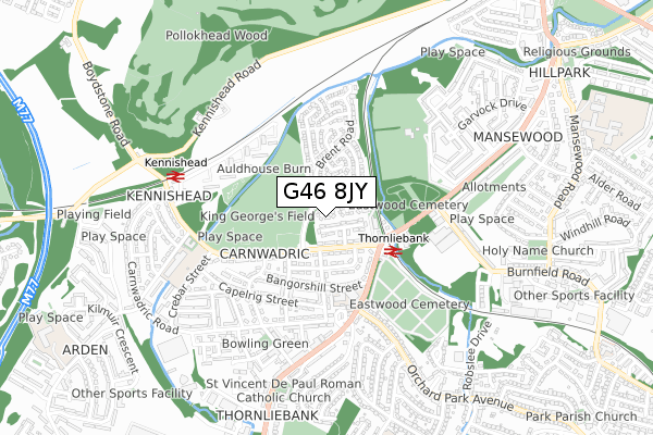 G46 8JY map - small scale - OS Open Zoomstack (Ordnance Survey) G46 8JY map - small scale - OS Open Zoomstack (Ordnance Survey)