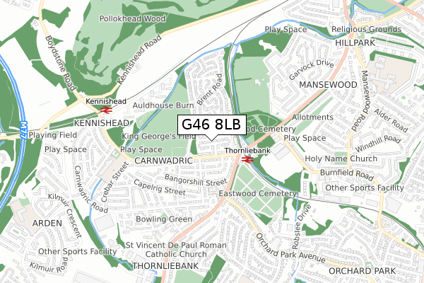 G46 8LB map - small scale - OS Open Zoomstack (Ordnance Survey) G46 8LB map - small scale - OS Open Zoomstack (Ordnance Survey)