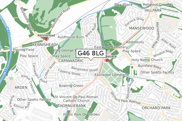 G46 8LG map - small scale - OS Open Zoomstack (Ordnance Survey) G46 8LG map - small scale - OS Open Zoomstack (Ordnance Survey)