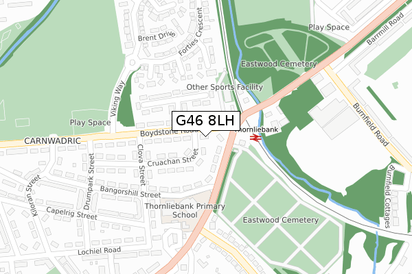 G46 8LH map - large scale - OS Open Zoomstack (Ordnance Survey) G46 8LH map - large scale - OS Open Zoomstack (Ordnance Survey)