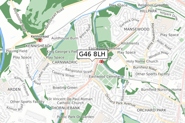 G46 8LH map - small scale - OS Open Zoomstack (Ordnance Survey) G46 8LH map - small scale - OS Open Zoomstack (Ordnance Survey)