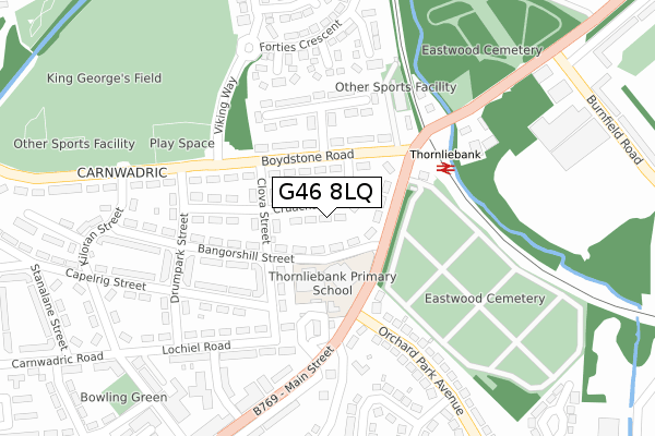 G46 8LQ map - large scale - OS Open Zoomstack (Ordnance Survey) G46 8LQ map - large scale - OS Open Zoomstack (Ordnance Survey)