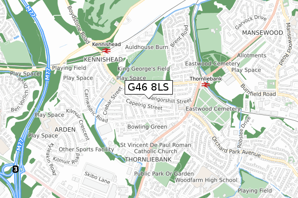 G46 8LS map - small scale - OS Open Zoomstack (Ordnance Survey) G46 8LS map - small scale - OS Open Zoomstack (Ordnance Survey)