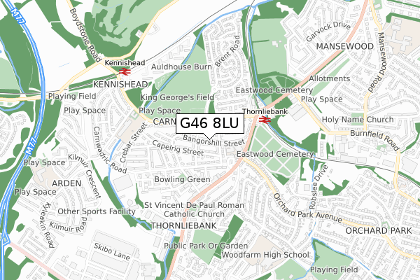 G46 8LU map - small scale - OS Open Zoomstack (Ordnance Survey) G46 8LU map - small scale - OS Open Zoomstack (Ordnance Survey)
